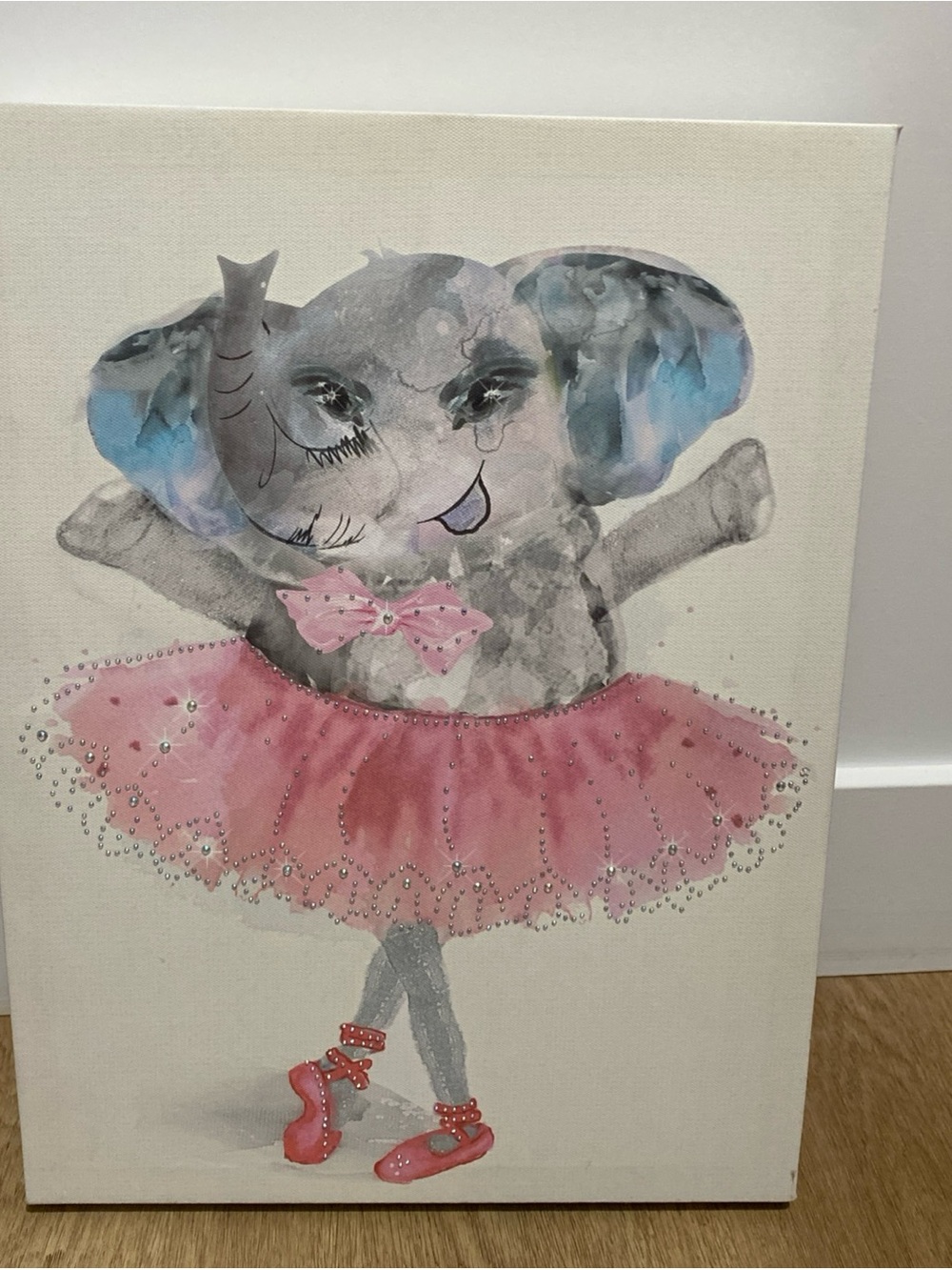 Pink Ballerina Elephant Canvas Wall Art